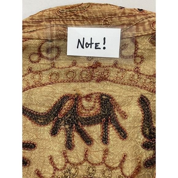 Vintage Orvis Kantha Jacket Womens Small Embroidered Elephant Lagenlook Artsy - Picture 13 of 16